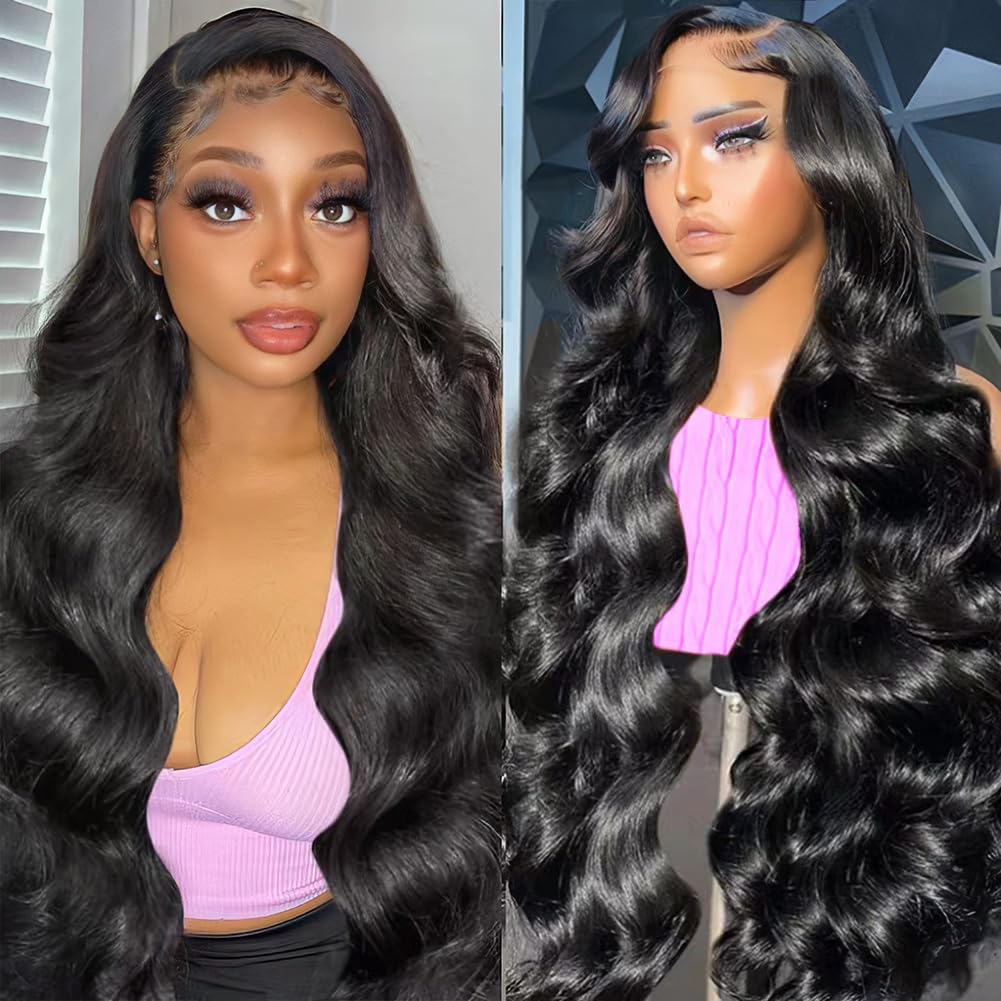 30 Inch 13x6 Lace Front Wigs Human Hair Pre Plucked 200 Density Straight Glueless Wig HD Transparent Human Hair Lace Front Wigs with Baby Hair Lace Front Wigs for Women
