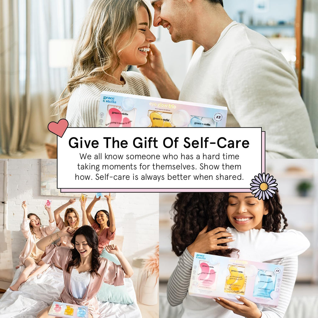grace & stella Award Winning Under Eye Mask - Reduce Dark Circles, Puffy Eyes, Undereye Bags, Wrinkles - Gel Under Eye Patches - Small Birthday Gifts - Vegan Cruelty-Free (Pink, 6 Pairs)