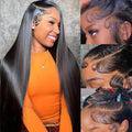 30 Inch 13x6 Lace Front Wigs Human Hair Pre Plucked 200 Density Straight Glueless Wig HD Transparent Human Hair Lace Front Wigs with Baby Hair Lace Front Wigs for Women