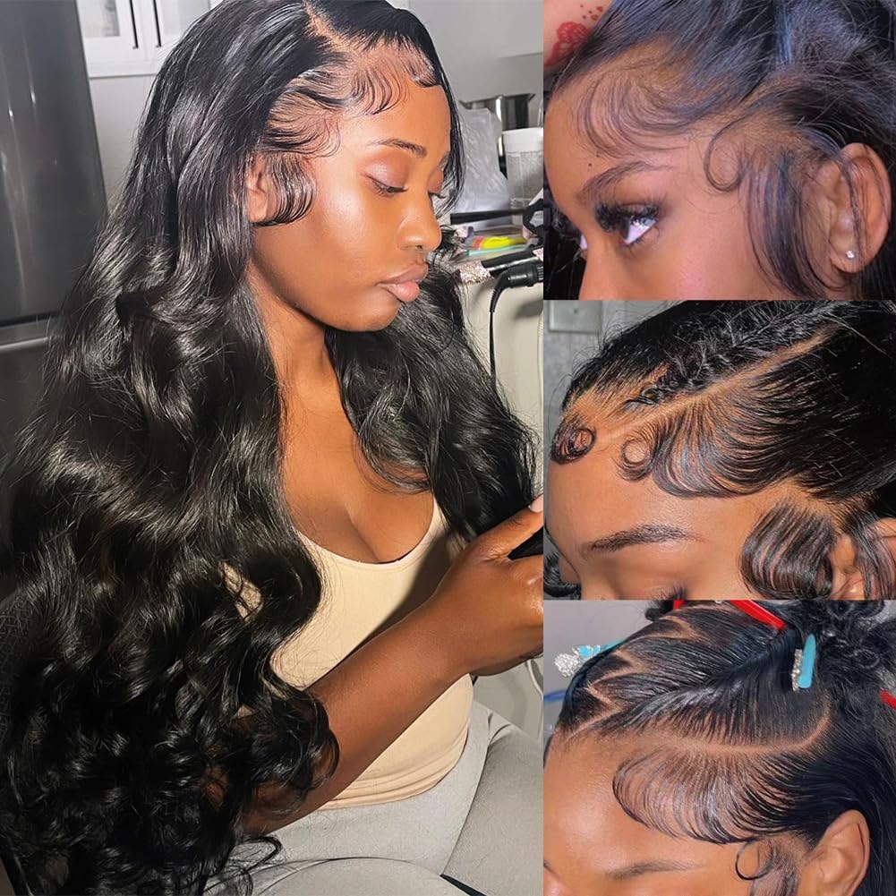 30 Inch 13x6 Lace Front Wigs Human Hair Pre Plucked 200 Density Straight Glueless Wig HD Transparent Human Hair Lace Front Wigs with Baby Hair Lace Front Wigs for Women