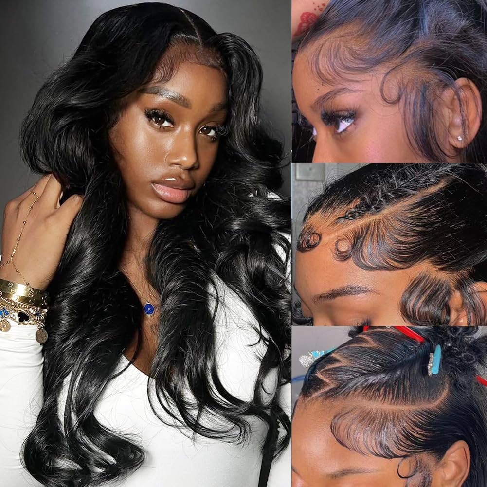 30 Inch 13x6 Lace Front Wigs Human Hair Pre Plucked 200 Density Straight Glueless Wig HD Transparent Human Hair Lace Front Wigs with Baby Hair Lace Front Wigs for Women