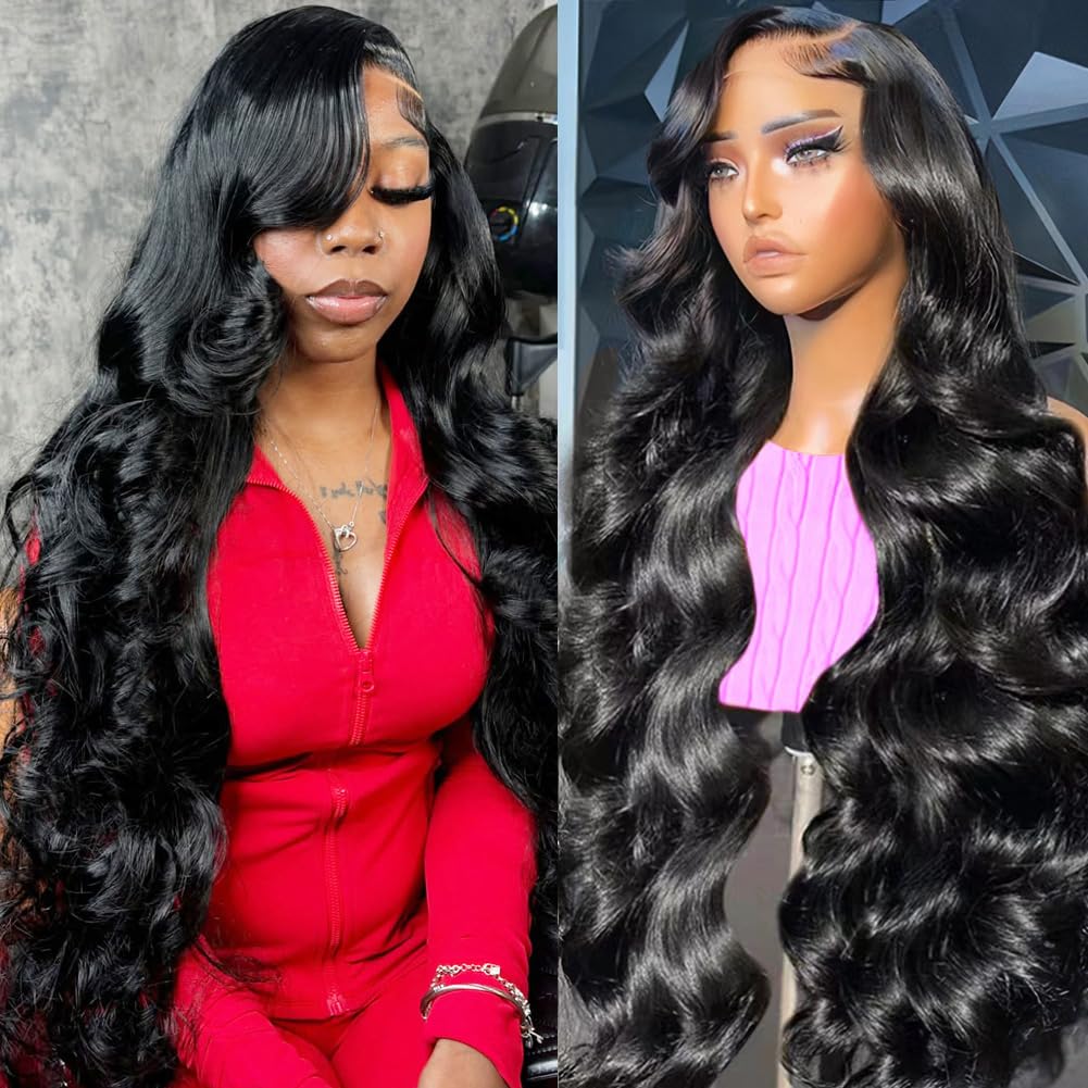 30 Inch 13x6 Lace Front Wigs Human Hair Pre Plucked 200 Density Straight Glueless Wig HD Transparent Human Hair Lace Front Wigs with Baby Hair Lace Front Wigs for Women