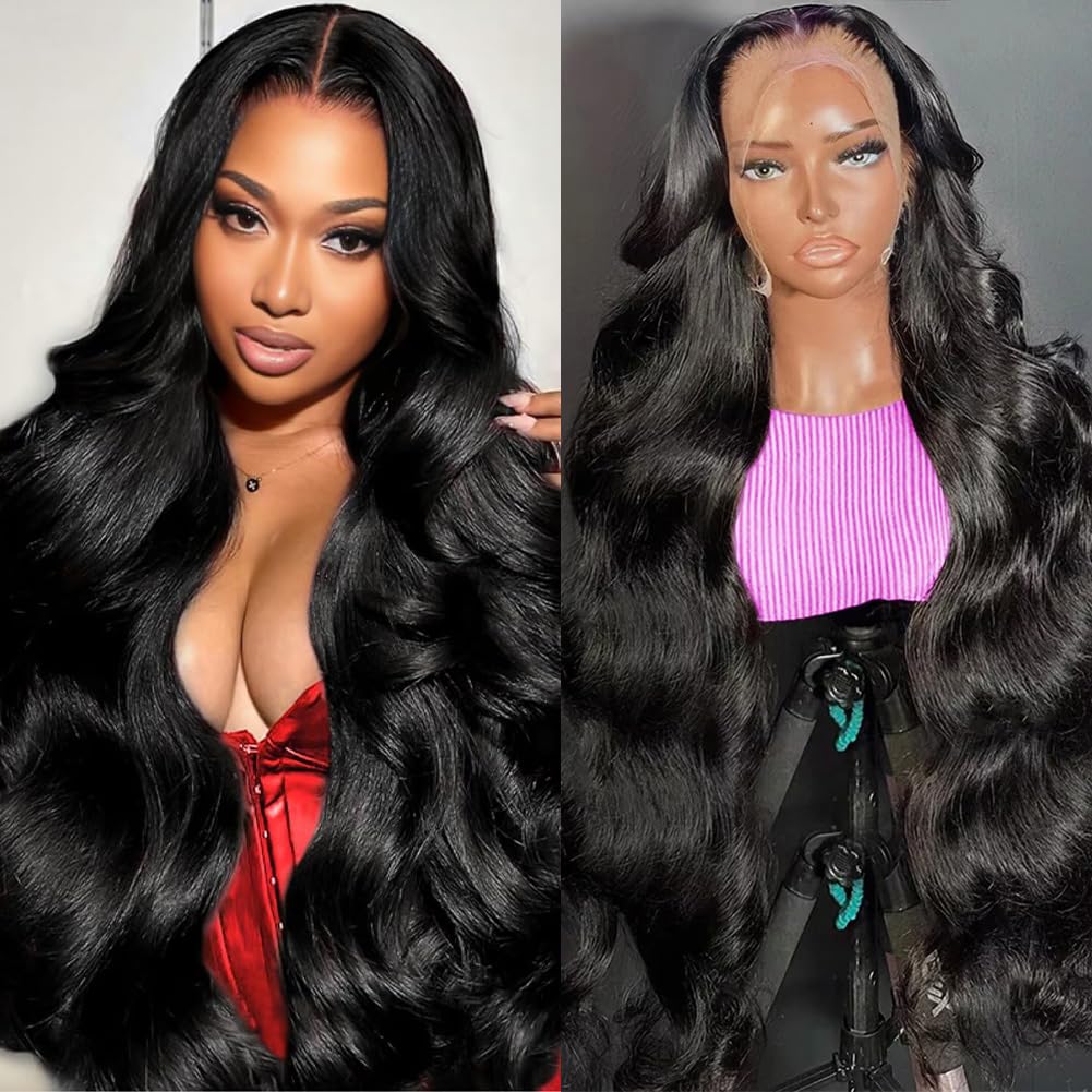 30 Inch 13x6 Lace Front Wigs Human Hair Pre Plucked 200 Density Straight Glueless Wig HD Transparent Human Hair Lace Front Wigs with Baby Hair Lace Front Wigs for Women