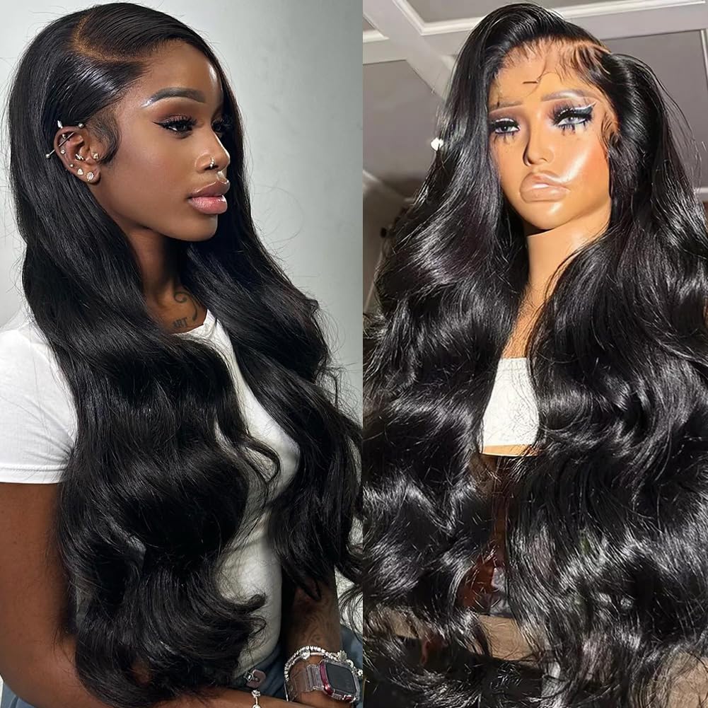 30 Inch 13x6 Lace Front Wigs Human Hair Pre Plucked 200 Density Straight Glueless Wig HD Transparent Human Hair Lace Front Wigs with Baby Hair Lace Front Wigs for Women