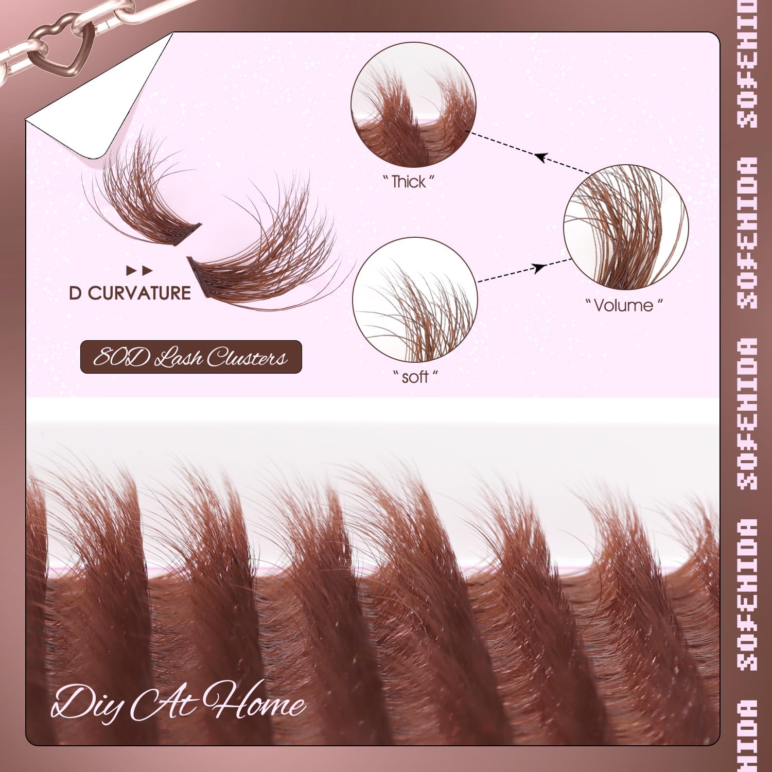 SOFENIDA Lash Clusters Kit 80D Lash Clusters Kit 10-18mm Volume Eyelash Clusters D Curly Cluster Eyelash Extensions 3D Wispy Lashes Cluster DIY Lash Extension Kit(80D-10-18MIX Thick Kit)