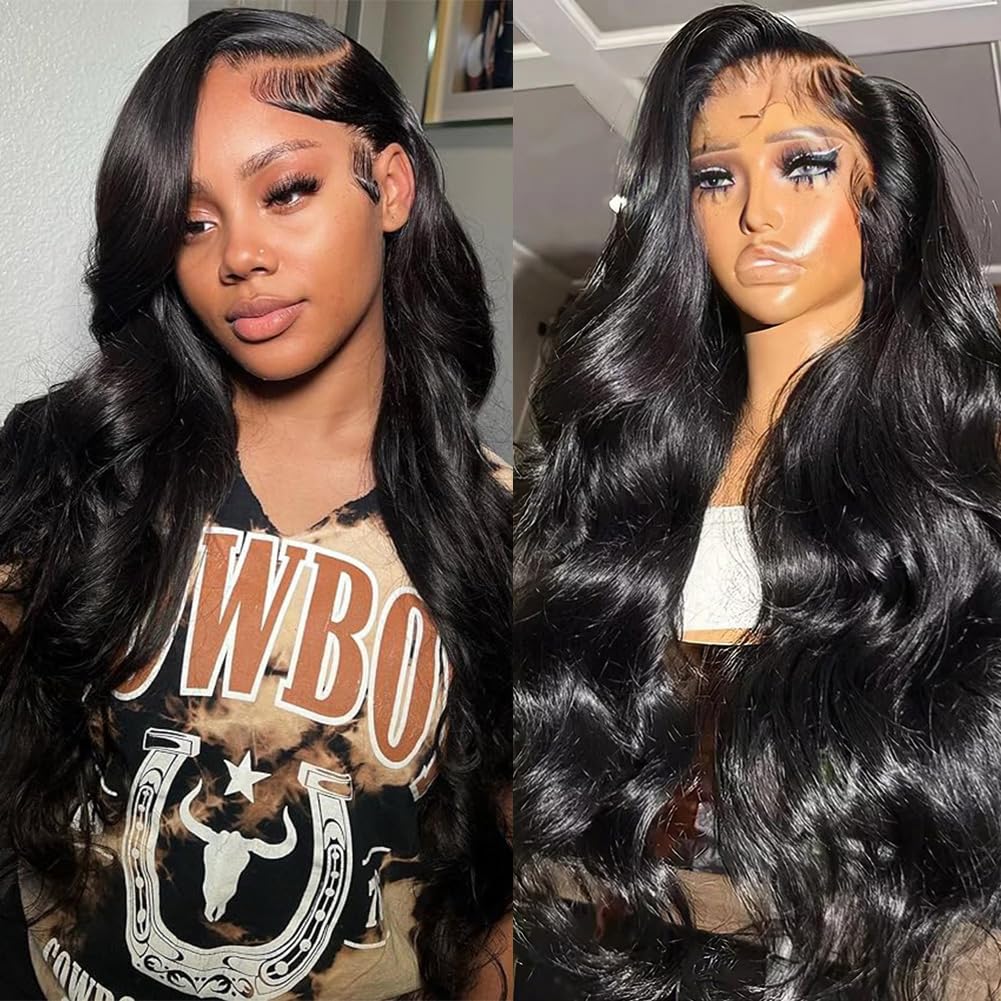 30 Inch 13x6 Lace Front Wigs Human Hair Pre Plucked 200 Density Straight Glueless Wig HD Transparent Human Hair Lace Front Wigs with Baby Hair Lace Front Wigs for Women