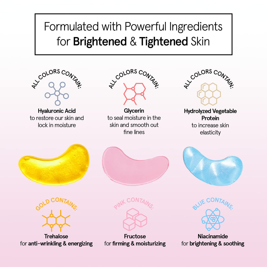 grace & stella Award Winning Under Eye Mask - Reduce Dark Circles, Puffy Eyes, Undereye Bags, Wrinkles - Gel Under Eye Patches - Small Birthday Gifts - Vegan Cruelty-Free (Pink, 6 Pairs)