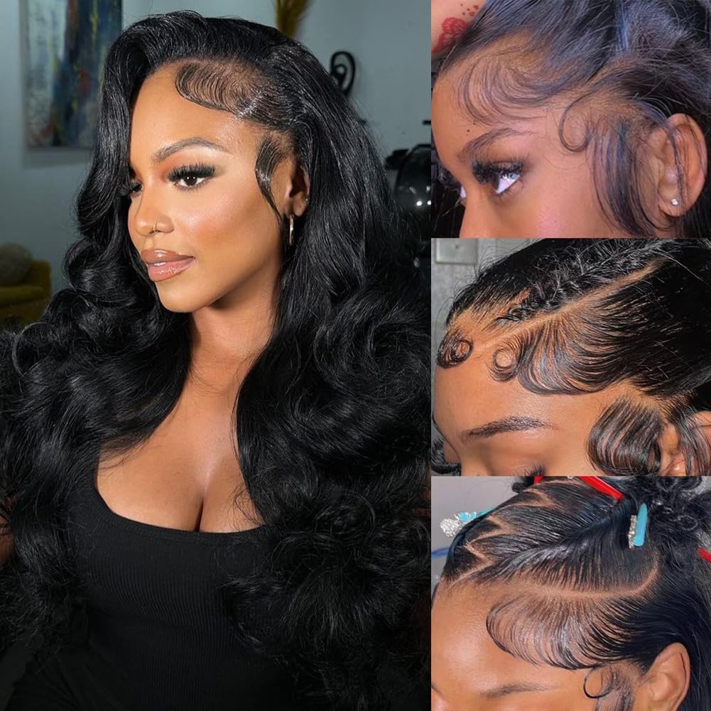 30 Inch 13x6 Lace Front Wigs Human Hair Pre Plucked 200 Density Straight Glueless Wig HD Transparent Human Hair Lace Front Wigs with Baby Hair Lace Front Wigs for Women