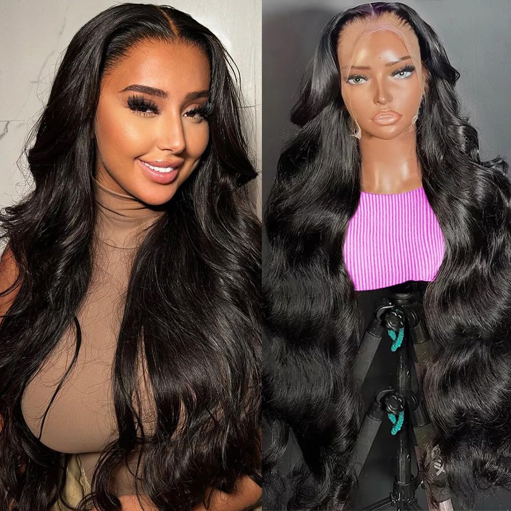 30 Inch 13x6 Lace Front Wigs Human Hair Pre Plucked 200 Density Straight Glueless Wig HD Transparent Human Hair Lace Front Wigs with Baby Hair Lace Front Wigs for Women