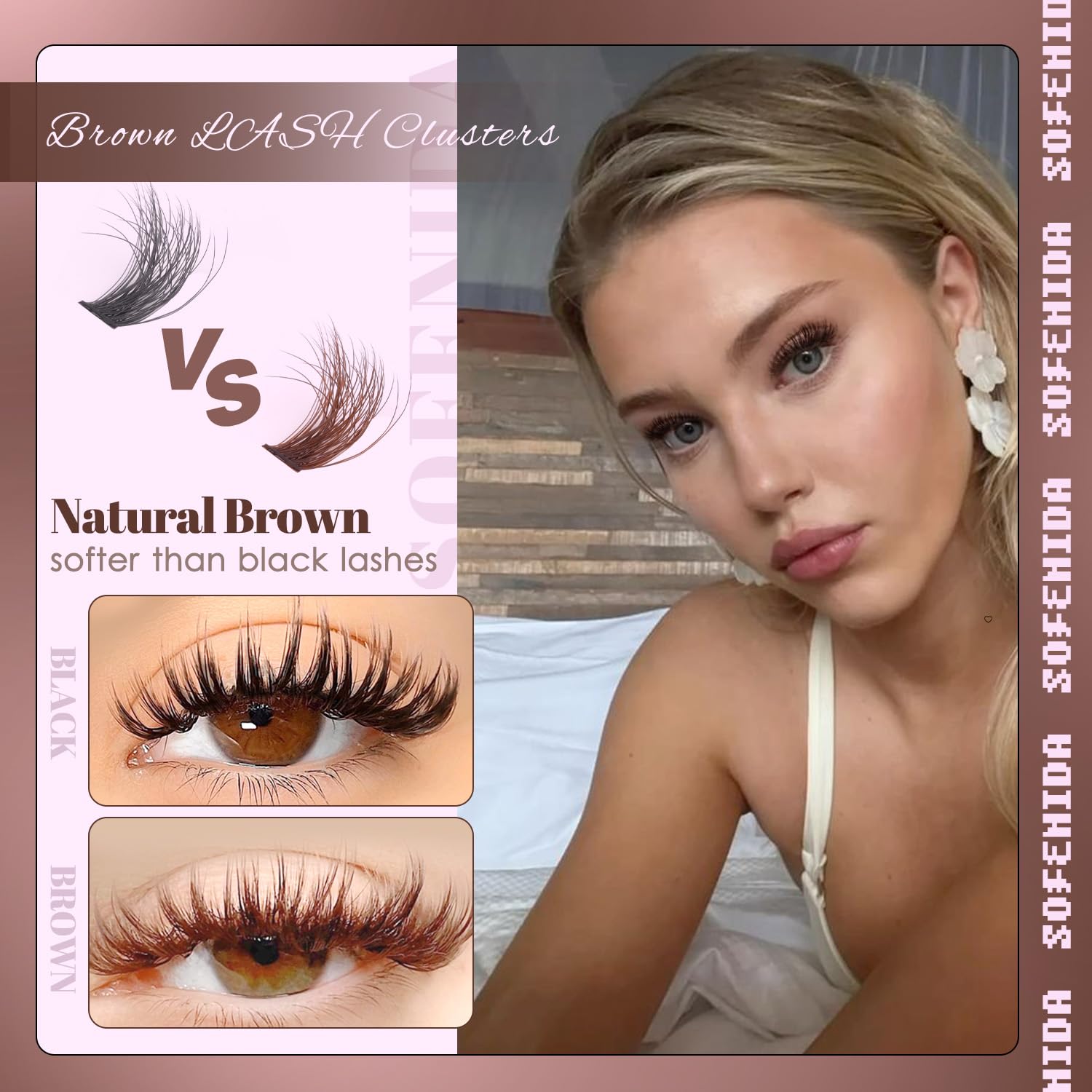 SOFENIDA Lash Clusters Kit 80D Lash Clusters Kit 10-18mm Volume Eyelash Clusters D Curly Cluster Eyelash Extensions 3D Wispy Lashes Cluster DIY Lash Extension Kit(80D-10-18MIX Thick Kit)