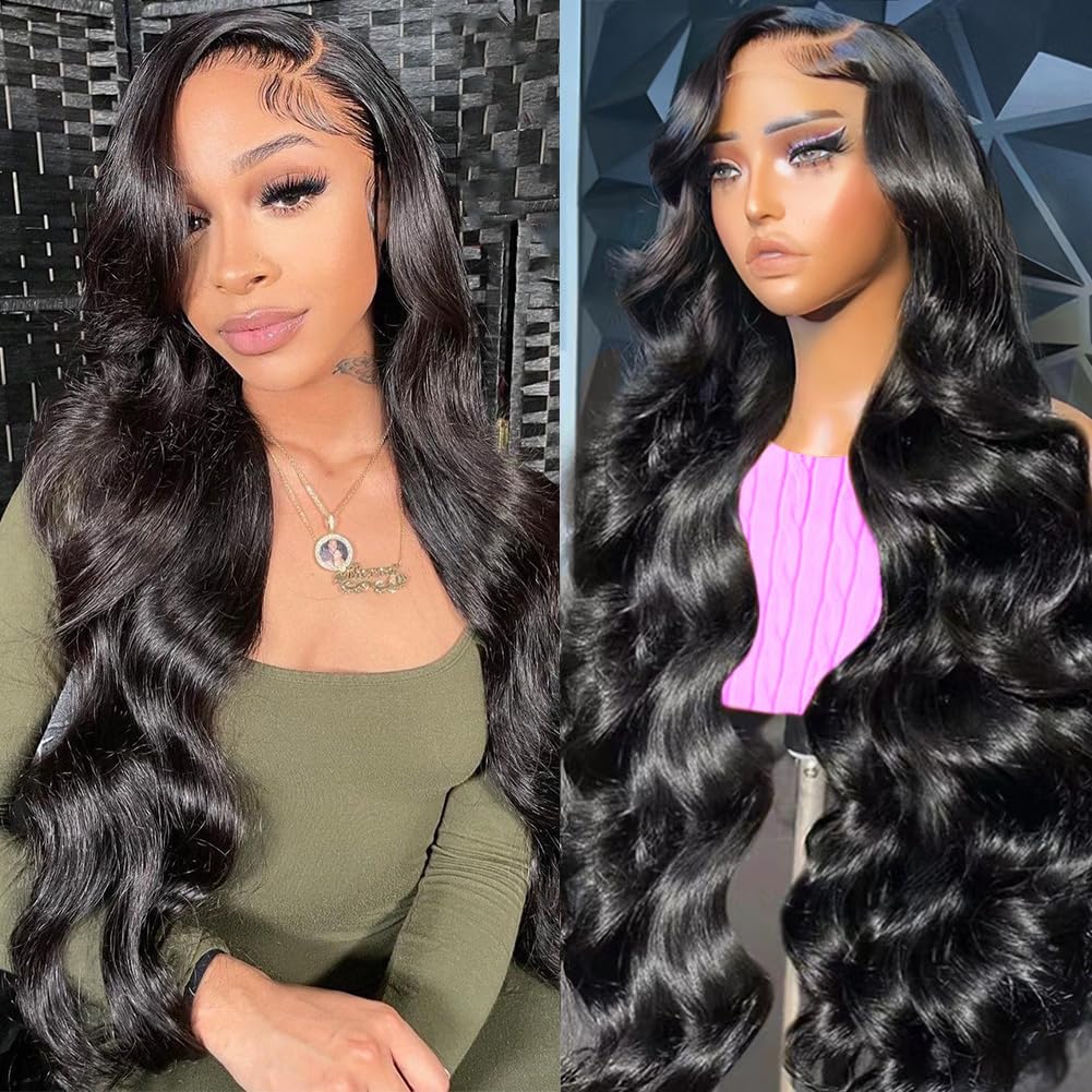 30 Inch 13x6 Lace Front Wigs Human Hair Pre Plucked 200 Density Straight Glueless Wig HD Transparent Human Hair Lace Front Wigs with Baby Hair Lace Front Wigs for Women