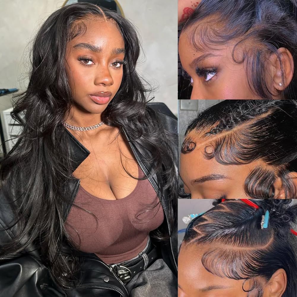 30 Inch 13x6 Lace Front Wigs Human Hair Pre Plucked 200 Density Straight Glueless Wig HD Transparent Human Hair Lace Front Wigs with Baby Hair Lace Front Wigs for Women