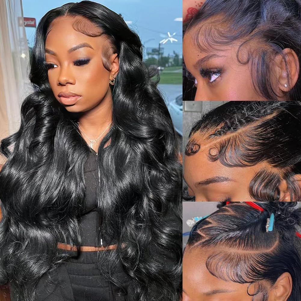 30 Inch 13x6 Lace Front Wigs Human Hair Pre Plucked 200 Density Straight Glueless Wig HD Transparent Human Hair Lace Front Wigs with Baby Hair Lace Front Wigs for Women