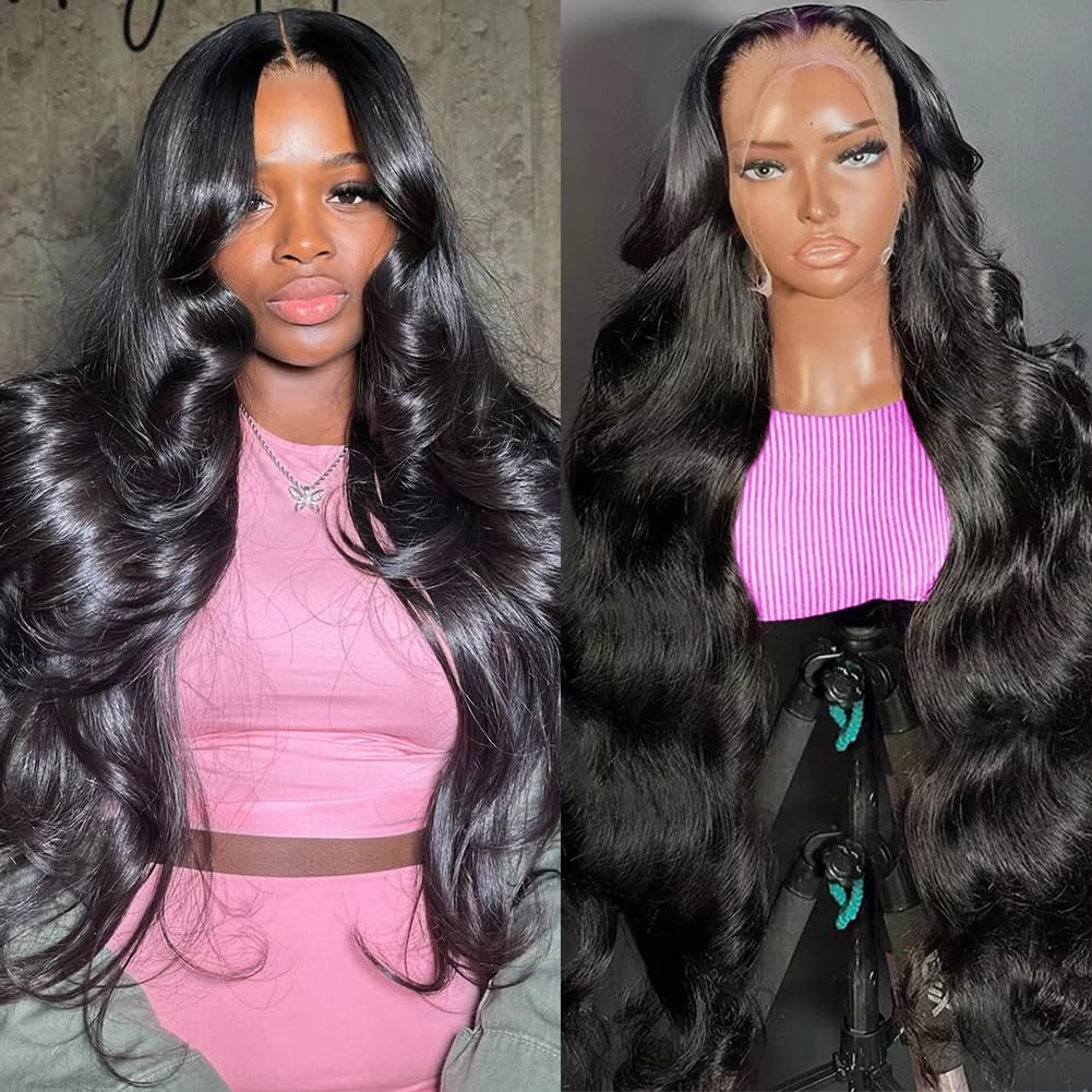30 Inch 13x6 Lace Front Wigs Human Hair Pre Plucked 200 Density Straight Glueless Wig HD Transparent Human Hair Lace Front Wigs with Baby Hair Lace Front Wigs for Women
