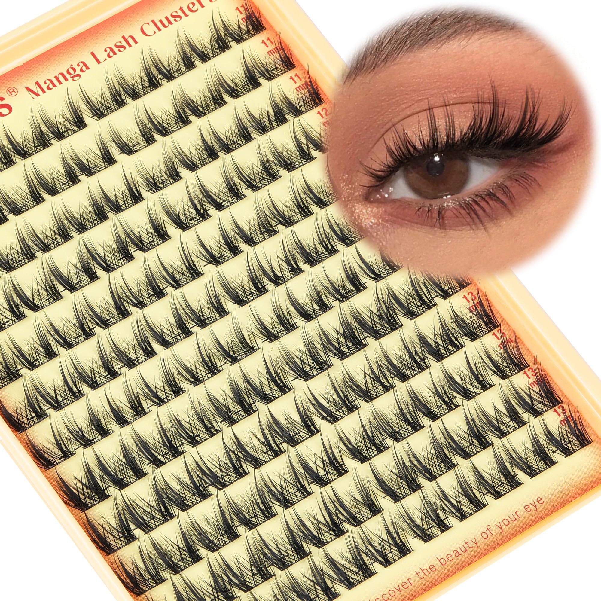 Goddvenus Lash Clusters Kit Wispy Eyelash Clusters Lashes Natural DIY Lash Extension Kit 10-16mm Cluster Eyelash Extensions Kit 300pcs C Curl Individual Lashes Cluster Eyelash (No Tweezers)